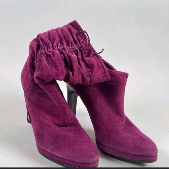 Gucci Tom Ford Collection 2004 Purple Suede Slouch Boots Women’s Size 10 - Picture 3 of 10
